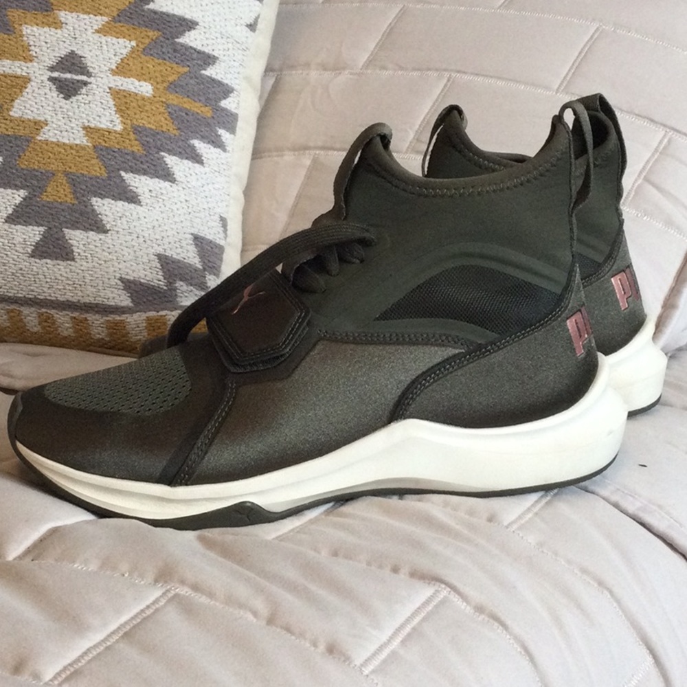 Puma hi top sneakers. Worn once indoors.